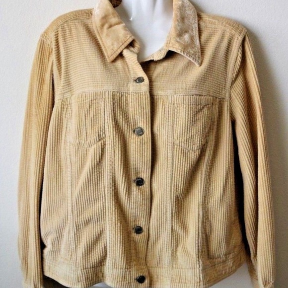 J. Jill Jackets & Blazers - J. Jill Corduroy Button Up Jacket Velvet Collar